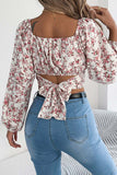Floral Puff Sleeve Crop Top