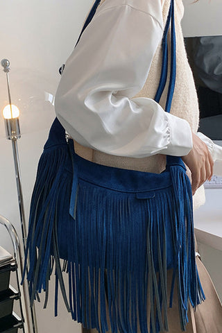 Bohemian Tassel Suede Hobo Bag