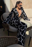 Abstract Print Twist Front Maxi Dress