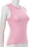 Scalloped Edge Knit Tank Top