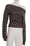 Asymmetrical Polka Dot Blouse