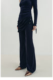 Low-Waist Layered Flared Pants