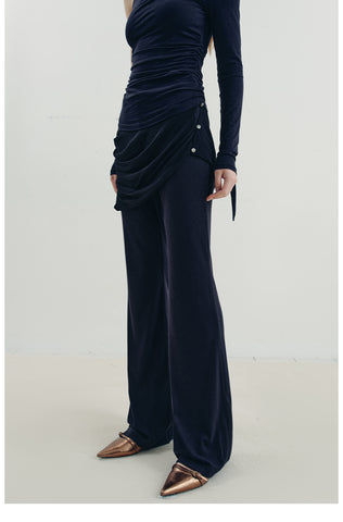 Low-Waist Layered Flared Pants