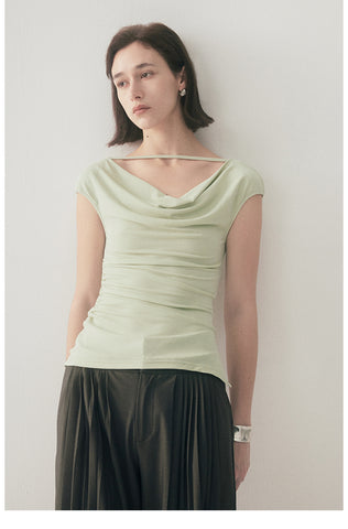 Cowl Neck Top with Elegant Strap Detail