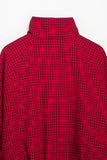 Grid Print Zip-Up Stand Collar Jacket
