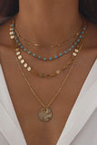 Disc Turquoise Layered Necklace