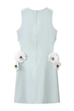 Floral Applique Sleeveless Casual Dress