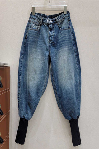 High-Waist Balloon Leg Denim Jeans
