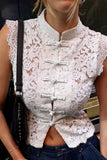 Mandarin-Inspired Lace Tank Top