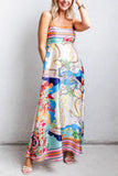 Sleeveless Maxi Dress with Printed Details