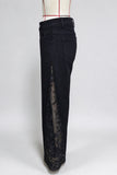 Sheer Lace Side Panel Baggy Jeans
