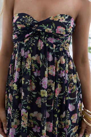 Floral Sweetheart Maxi Casual Dress