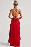 Ruffle High-Low Spaghetti Strap Casual Dress