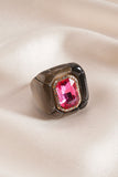 Square Gemstone Resin Statement Ring