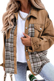 Plaid Patchwork Button-Front Jacket