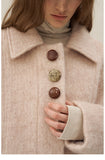 Oversized Contrast Button Wool Coat