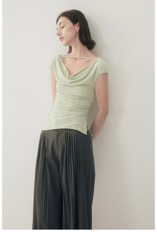 Cowl Neck Top with Elegant Strap Detail