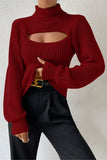 Cut-Out Ribbed Knit Top