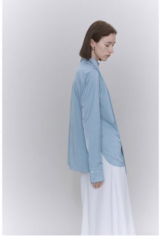 Long-Sleeve Blouse with Tied Neck Detail