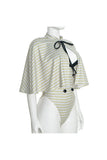 Plaid Tie-Neck Cape and Bodysuit Set