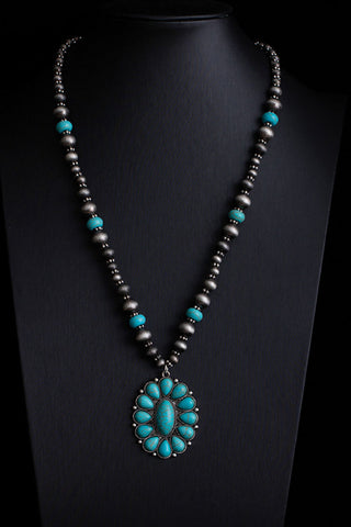 Turquoise Pendant Layered Necklace