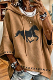 Horse Graphic Poncho Hoodie
