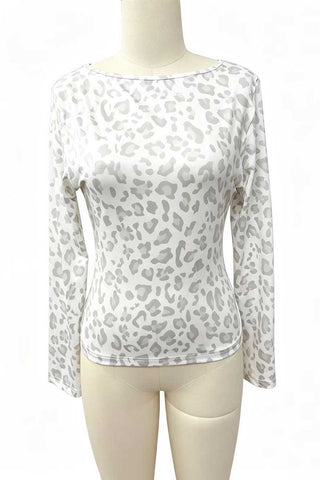 Polka Dot Long Sleeve Bodycon Top