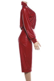 Puff Sleeve Mock Neck High-Waist Short Set