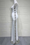 Square Neck Side-Cutout Maxi Dress