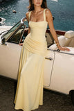 Strappy Ruched Evening Gown