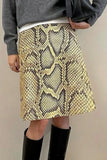Snake-Print Midi Skirt