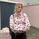Polka Dot Button-Front Jacket