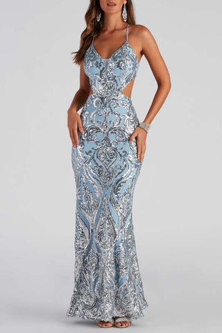 Elegant Cutout Evening Gown