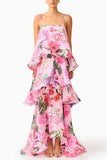 Layered Ruffle Floral Maxi Dress