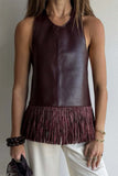 Fringe Hem Sleeveless Tank