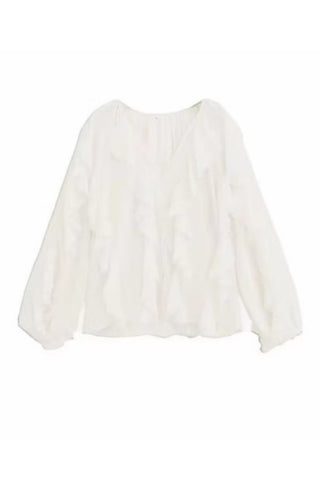 Ruffle Puff Sleeve Blouse