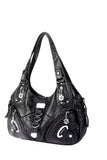 Braided Detail Multi-Zip Shoulder Bag