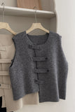 Asymmetrical Buckle-Front Vest