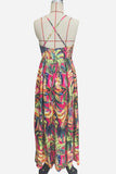 Tropical Halter Maxi Dress