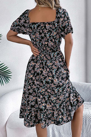 Off-Shoulder Smocked Casual Dress