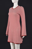 Striped Knit Bell Sleeve Mini Casual Dress