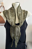 Sheer Paisley Print Skinny Scarf