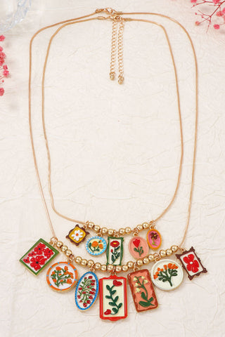 Floral Pendant Layered Necklace
