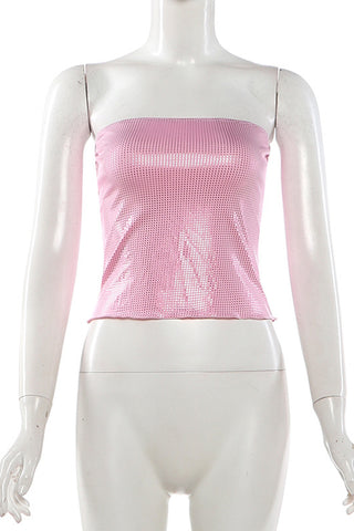 Sequin Strapless Crop Top