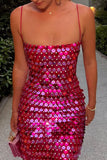 Sequin Spaghetti Strap Midi Dress