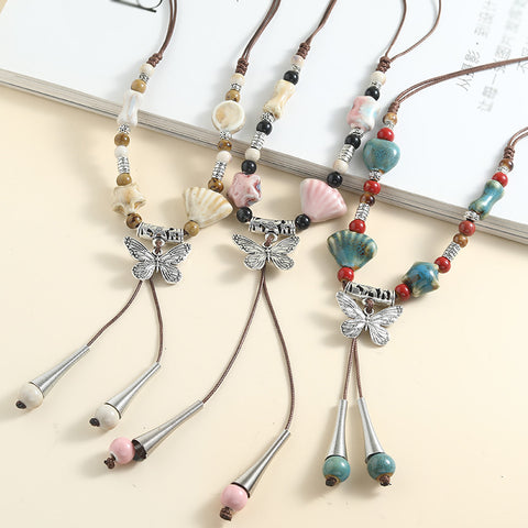 Vintage Beaded Pendant Necklace