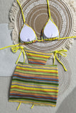 Striped Ruched Mini Skirt Set