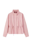 Stand Collar Drawstring Waist Jacket