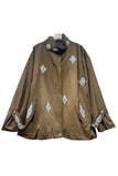 Embellished Collared Button-Front Jacket
