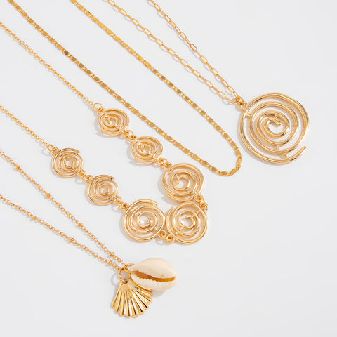 Spiral Shell Layered Necklace